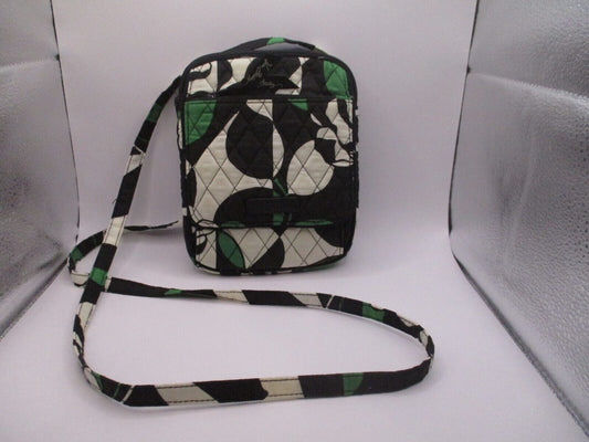 Vera Bradley Crossbody Hipster Purse Imperial Rose Black Green Ivory