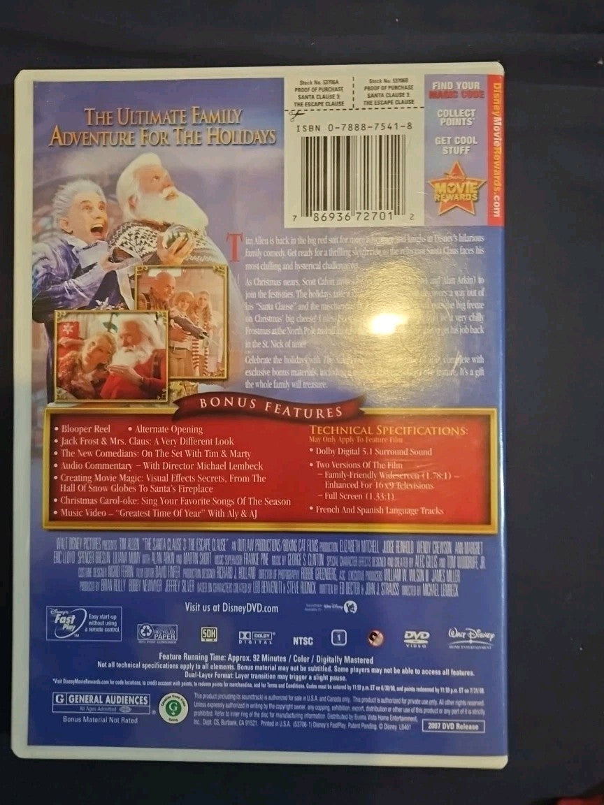 The Santa Clause 3: the Escape Clause (DVD, 2006) No Digital Download