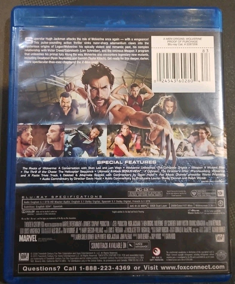 X-Men Origins: Wolverine (Blu-ray, 2009) New Sealed. No Digital Download