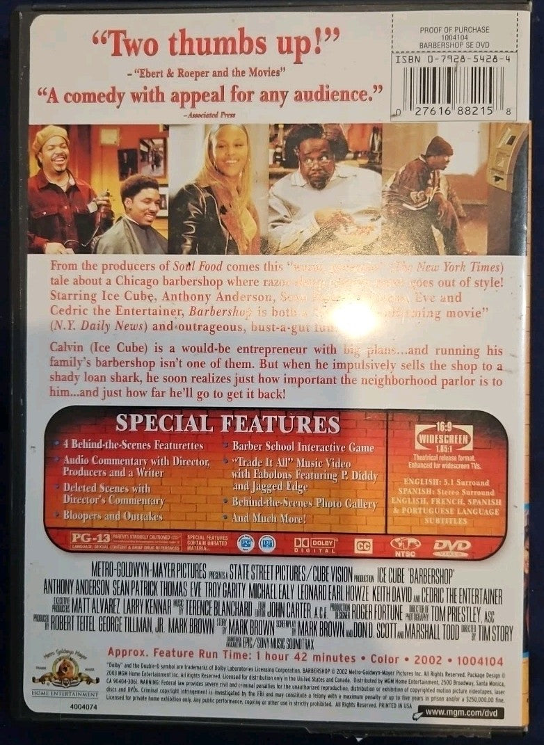 Barbershop (DVD, 2003, Special Edition) Sealed