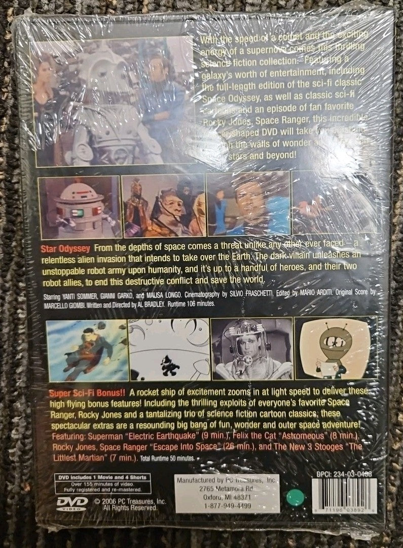 Star Odyssey DVD New Sealed Bonus Superman Felix The Cat Super Sci-Fi Bonus