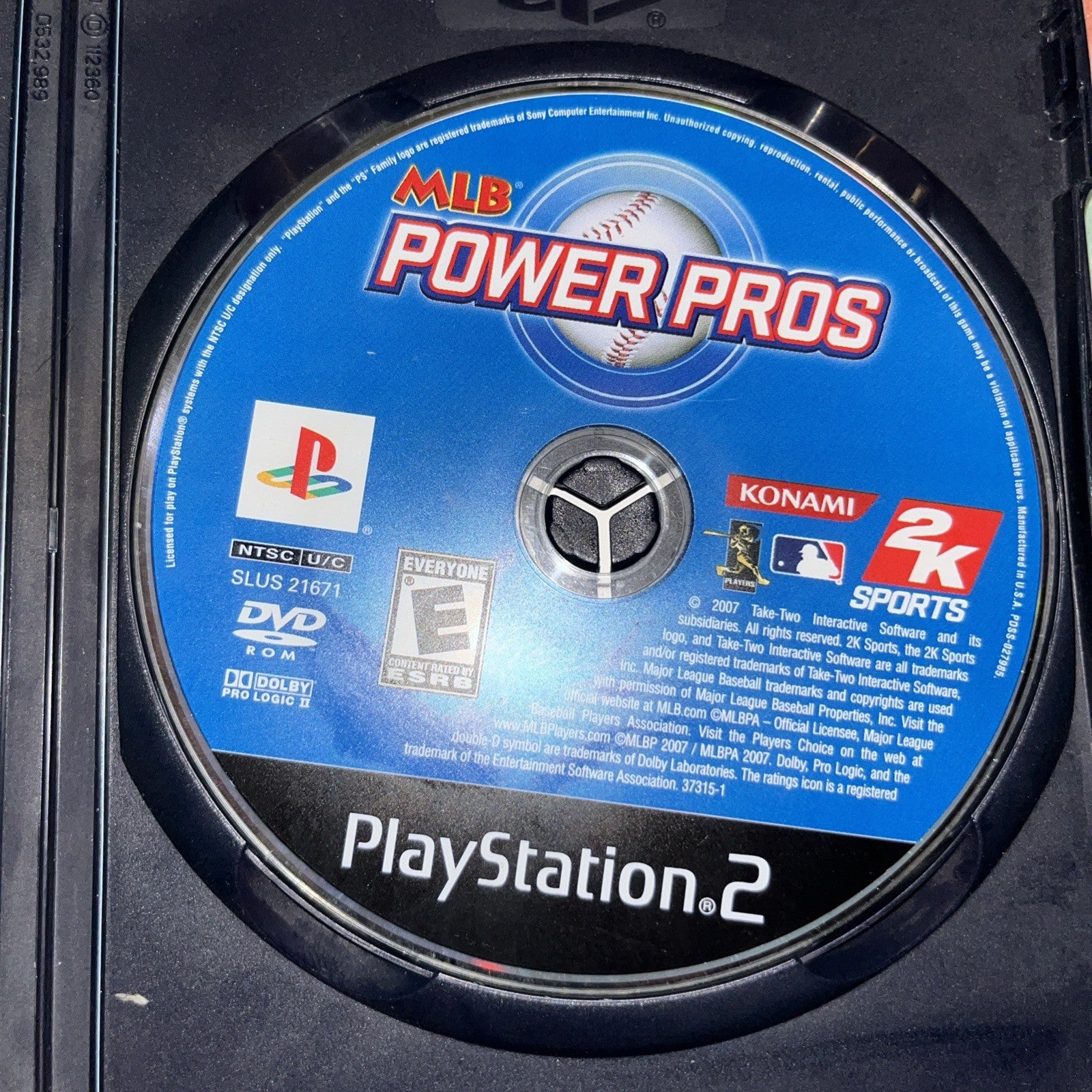 MLB Power Pros (PS2) Tested. Minor Insert Wear. No Scratches. Tested. W/Manual