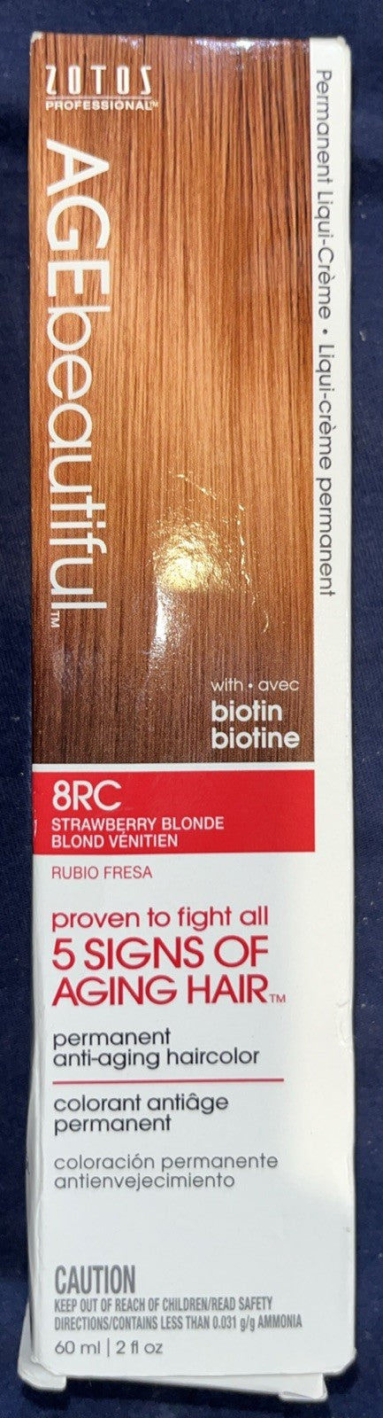 AGE beautiful Permanent Hair Color Dye In Color 8RC Strawberry Blonde 60ml