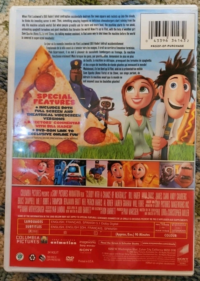 Cloudy With a Chance of Meatballs (DVD, 2010) New Sealed