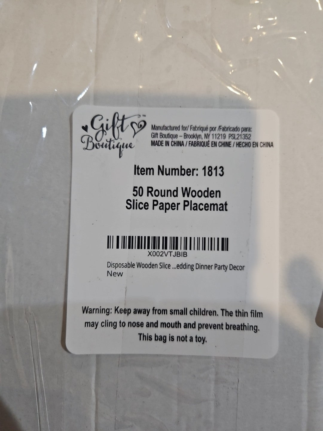 50 Packs Wood Slices Disposable Table Placemats Round Rustic Brown Wood Slice...