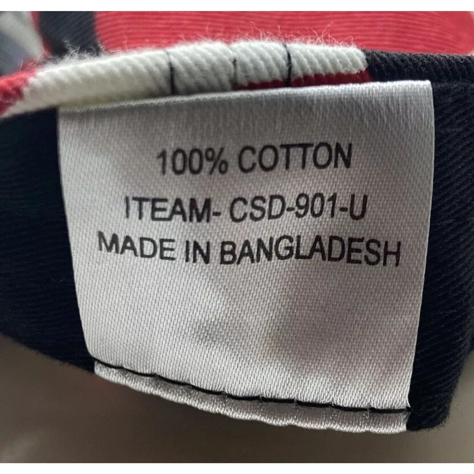 Baseball Cap - Adjustable - Red/White/Gray/Black Patterned - Brand New