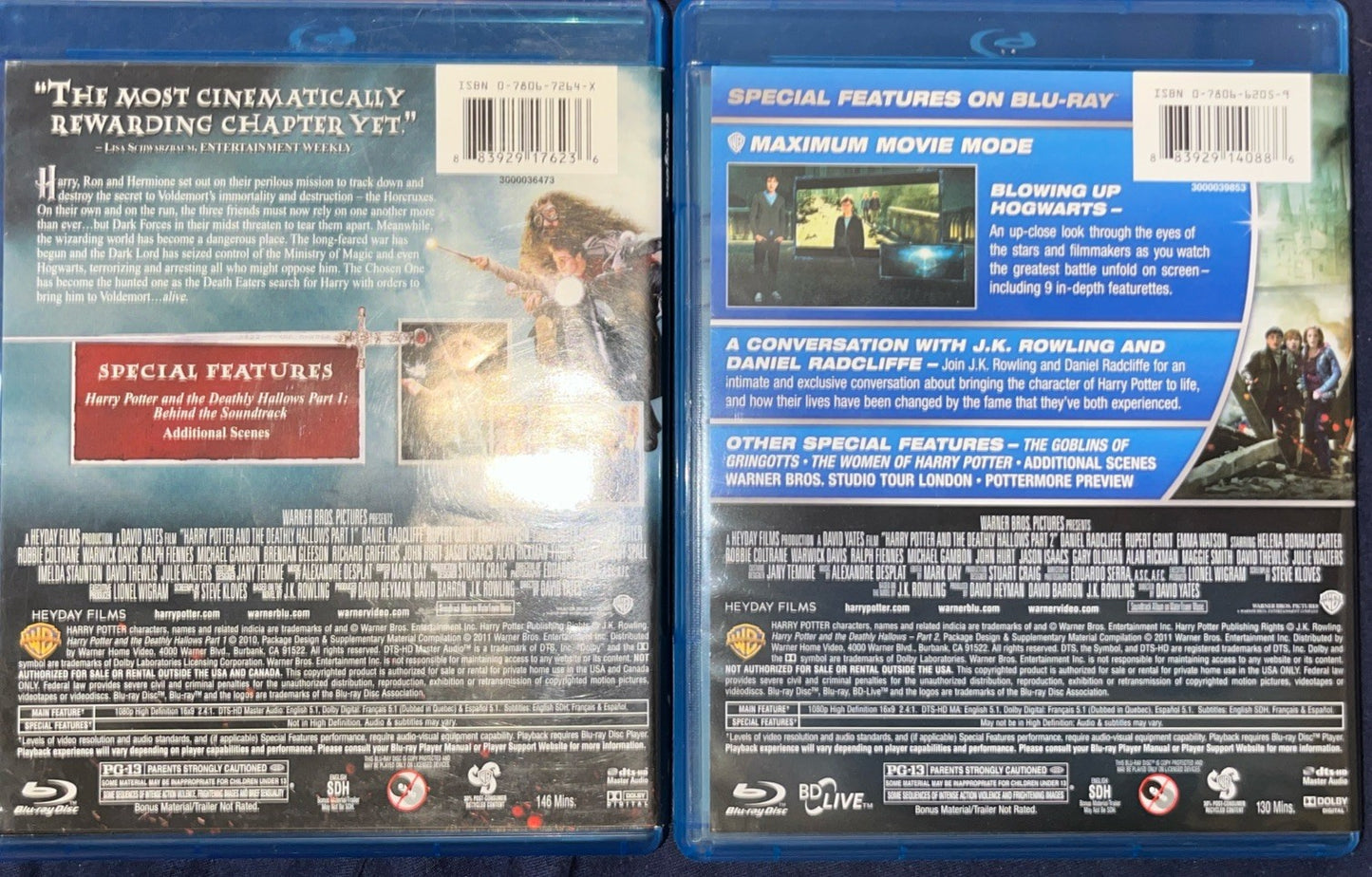 Harry Potter: The Deathly Hallows Part 1 & 2 [Blu-ray]  No Digital Download