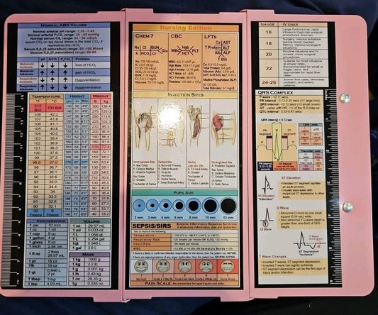 Nursing Edition folding Clipboard with Reference Charts