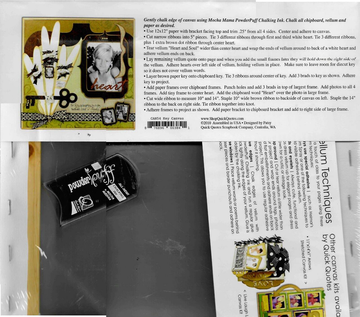Quick Quotes Scrapbook Kit 12 x 12 x 1 Canvas Kit (22 Pieces)