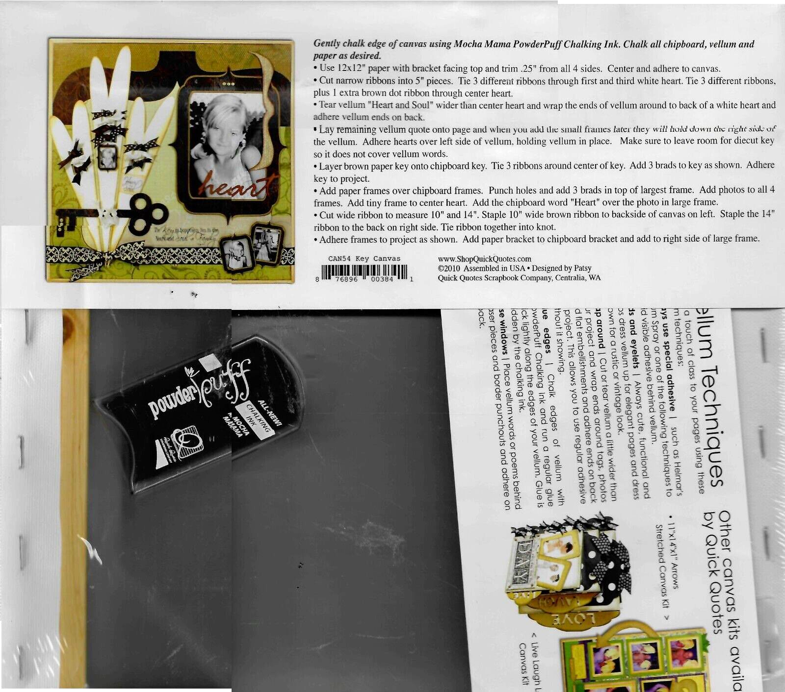Quick Quotes Scrapbook Kit 12 x 12 x 1 Canvas Kit (22 Pieces)