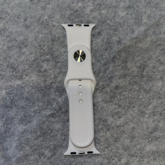 White S/M Apple Watch Sports Band Fits 38/40/41mm for Series 7 8 9