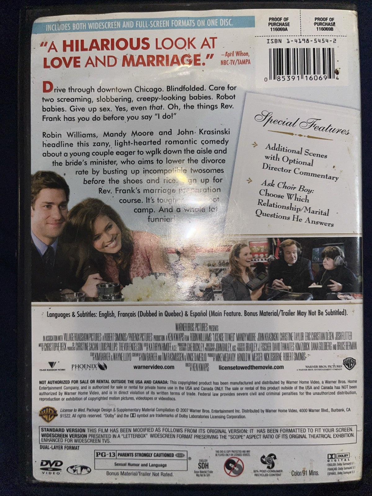 License to Wed (DVD, 2007) Tested. New Case