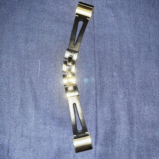 Bayite Fitbit Alta Black Leather w/Chrome Link & Brushed Stainless Band