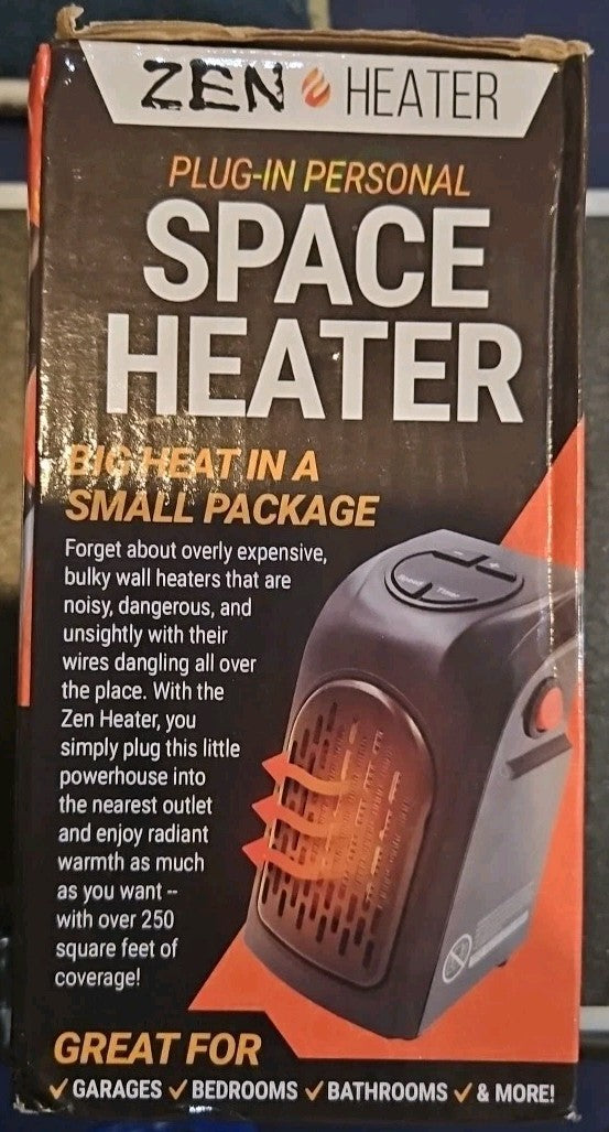 Zen  120v 6" Personal Space Heater 400 Watts, LED DISPLAY, AUTO SHUT OFF