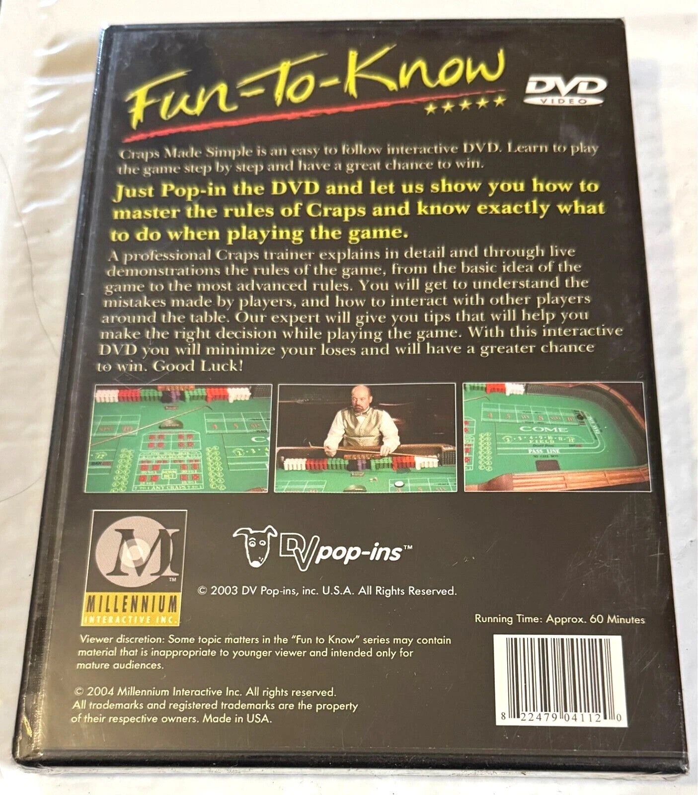 Fun-To-Know: Craps Made Simple! (DVD, 2004) - Master the Rules of Craps - NEW