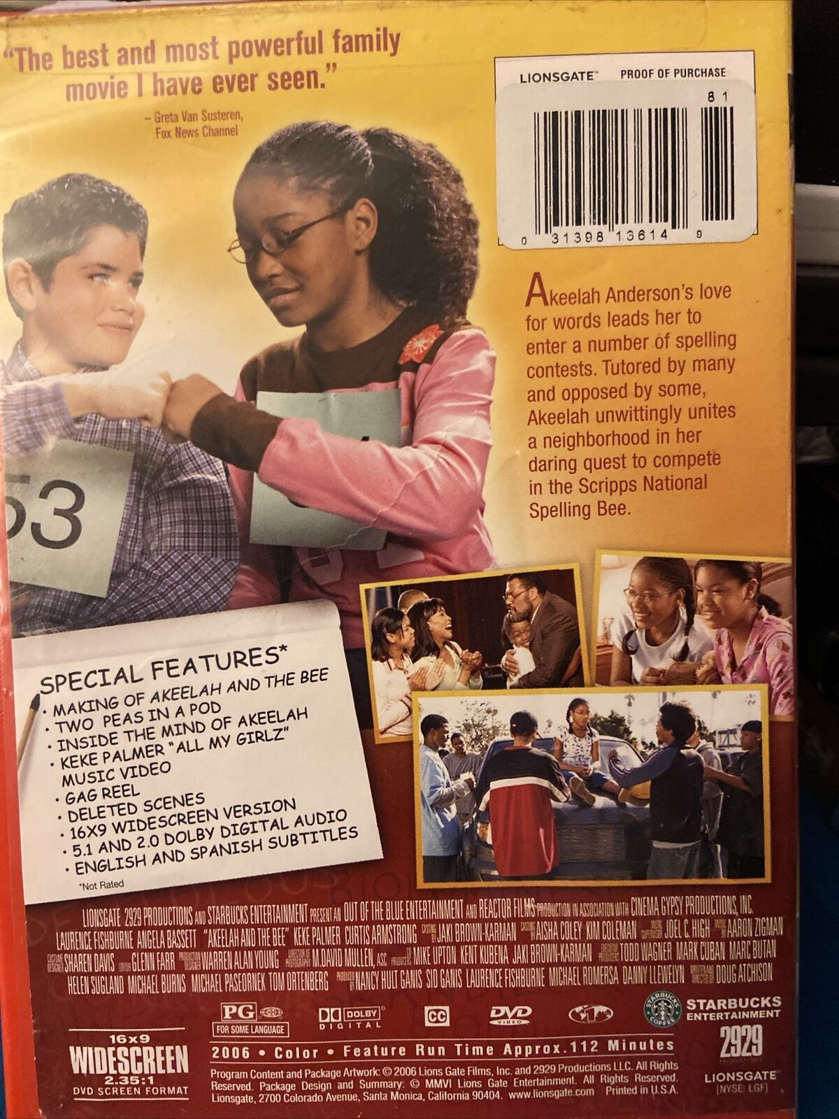 Akeelah And The Bee - DVD -  Very Good - Curtis Armstrong,Angela Bassett,Laurenc