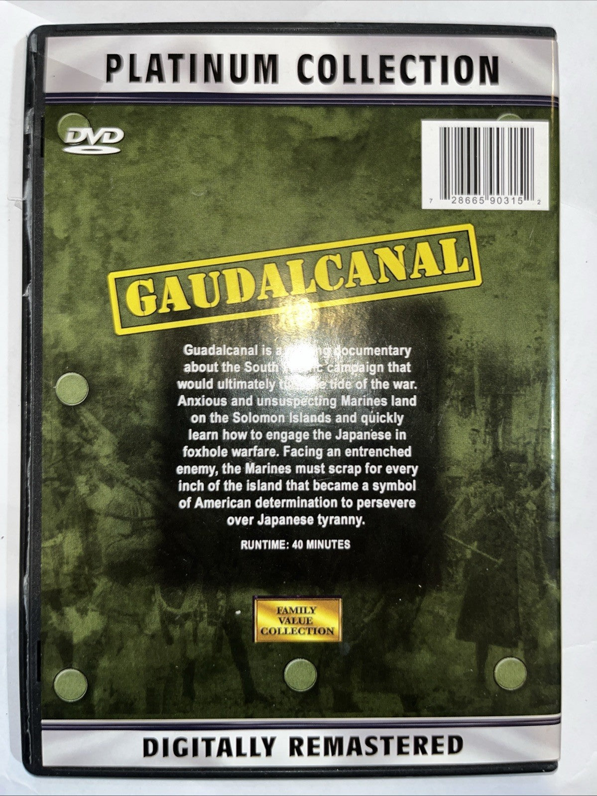 Platinum Collection World War II Gaudalcanal Documentary   DVD