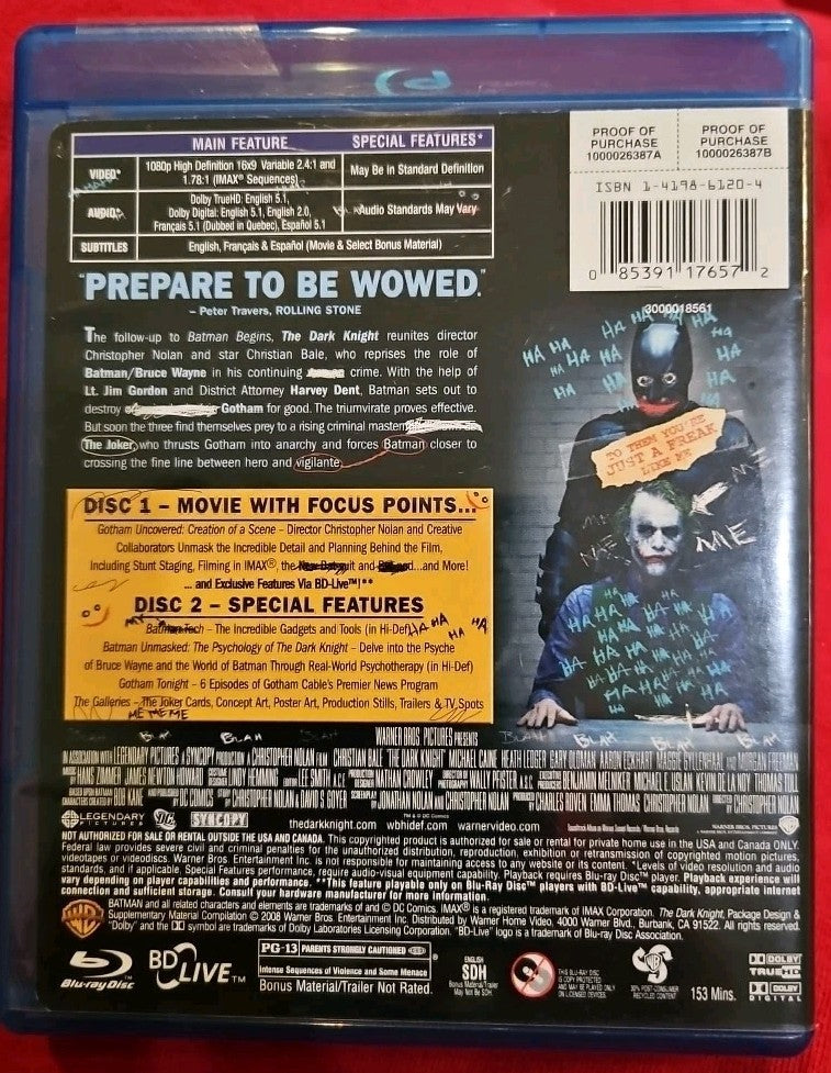 The Dark Knight (Blu-ray) No Digital Download. New Sealed