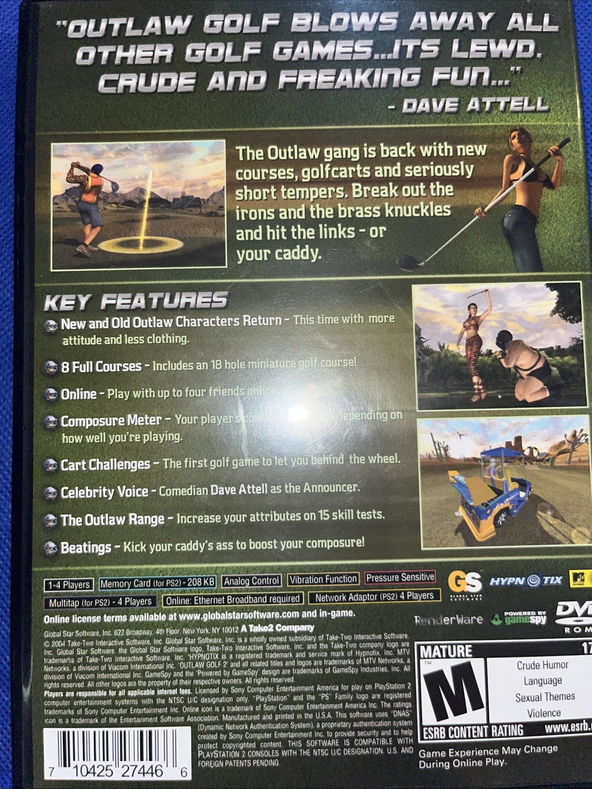 Outlaw Golf 2 (PS2) See Pics. Tested. No Scratches. New Case. Resealed