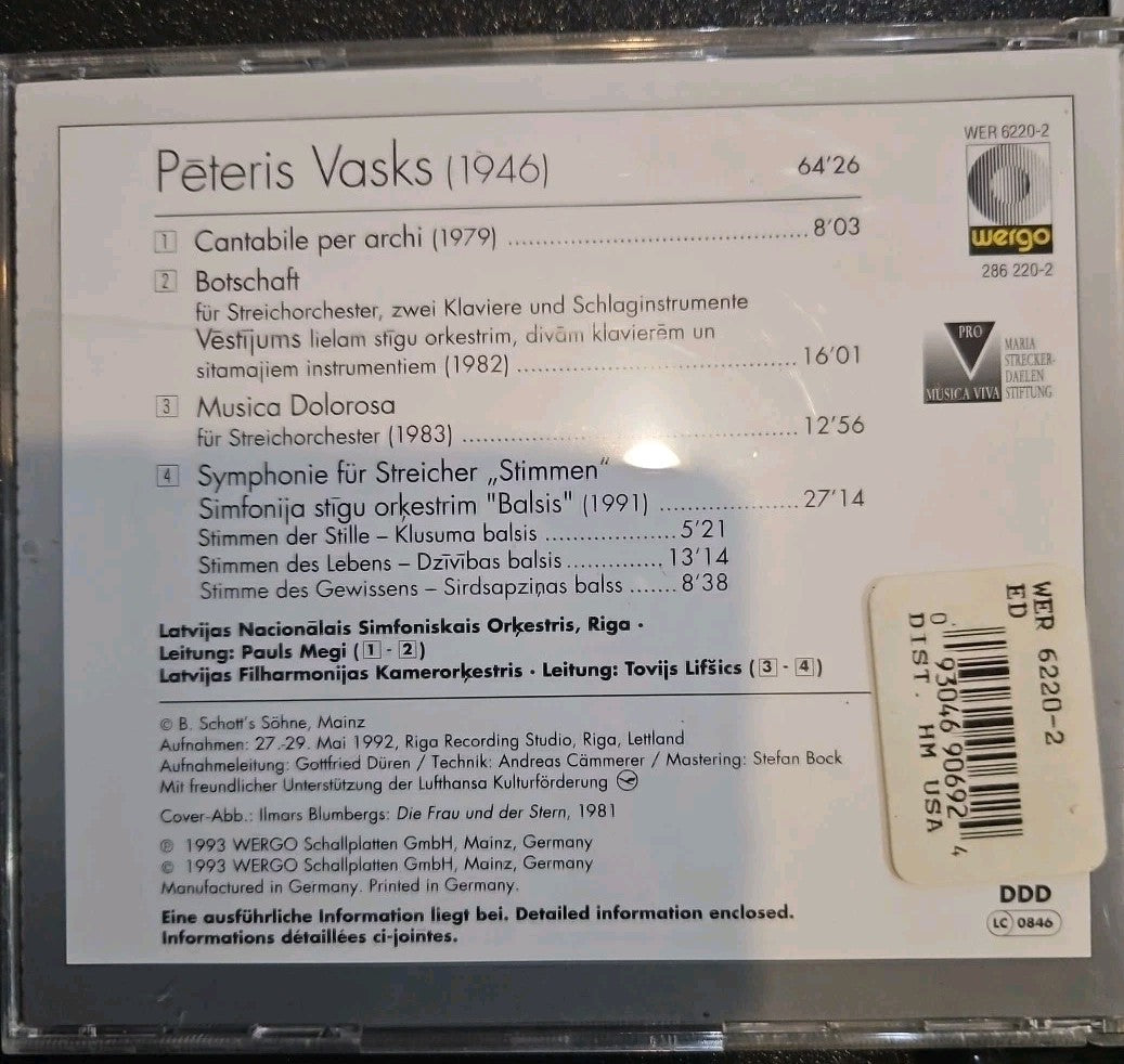 Peteris Vasks Contabile Per Archi: Musica Delarosa - Symphonie Stimmen