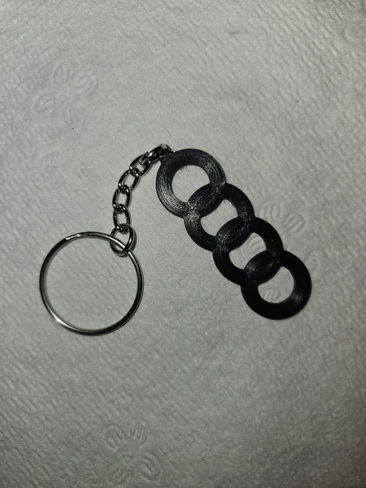 Audi Inspired 2" Keychain 3D Printed + Stainless Chain / Keyring