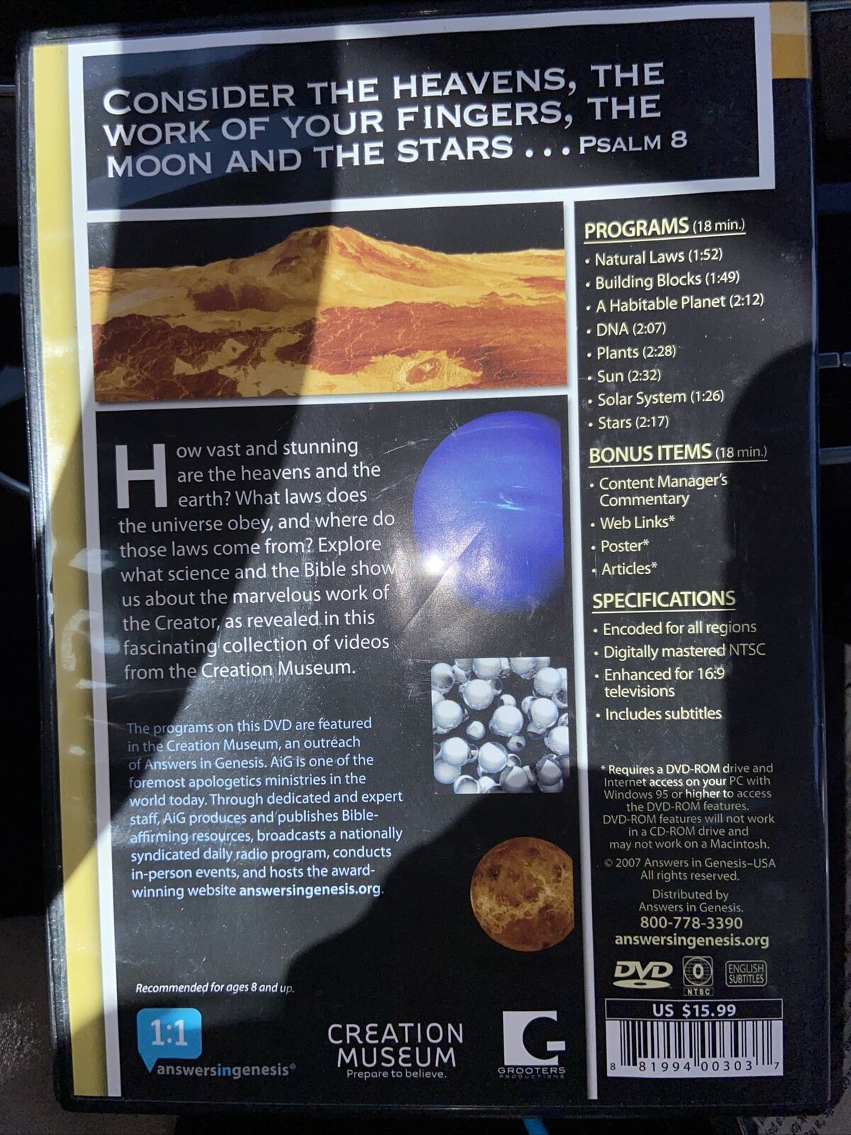 Heaven & Earth (DVD, 2007) Creation Museum Collection NEW!