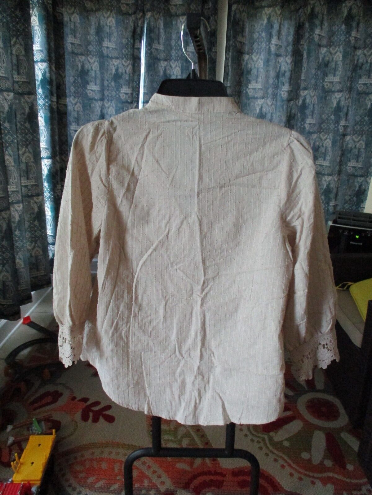 MINE Blouse Top Shirt Tunic Crochet SMALL NEW