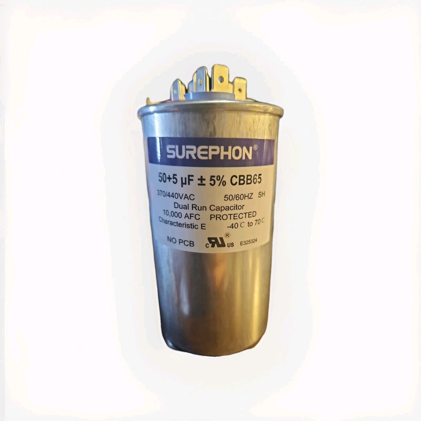 Surephon CBB65 dual-run capacitor used for AC motors in HVAC systems 