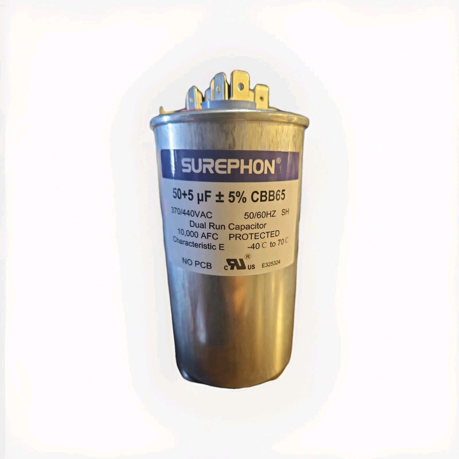 Surephon CBB65 dual-run capacitor used for AC motors in HVAC systems 