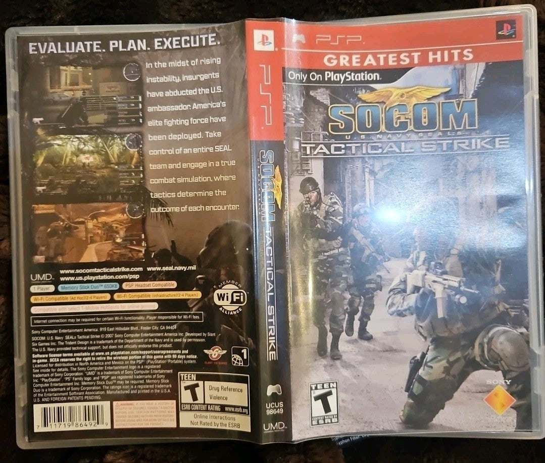 SOCOM: U.S. Navy SEALs Tactical Strike (PSP UMD) No Game. Box Art. Manual. Case