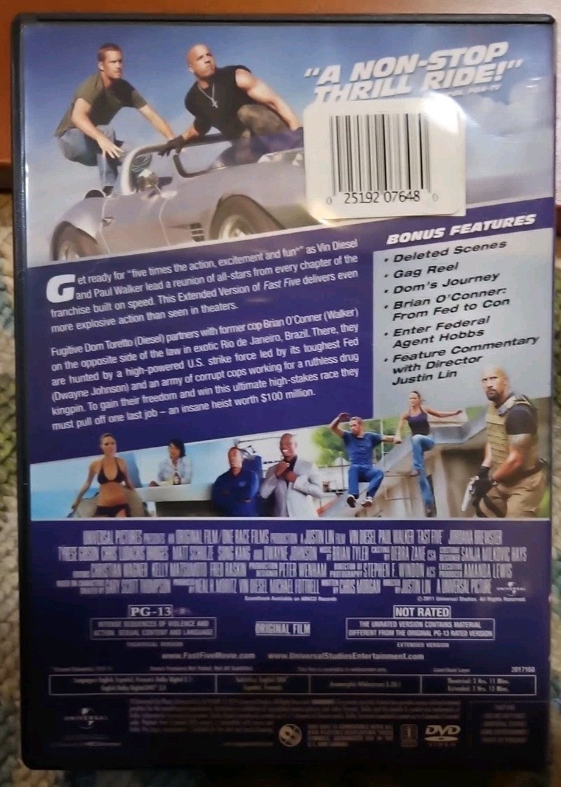 Fast Five (DVD, 2011, Rated/Unrated) New Sealed