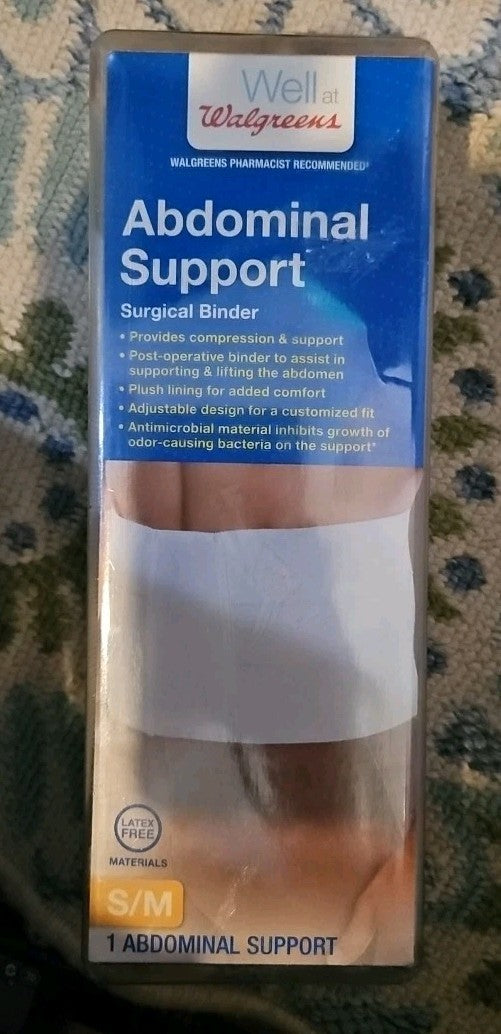 Abdominal Support Surgical Binder Walgreens Moderate Support S/M Anti-microbial