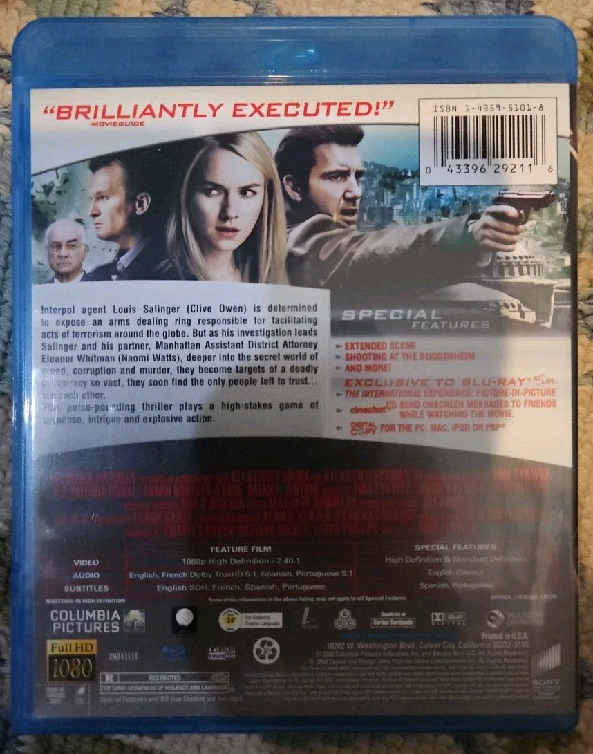 The International (Blu-ray, 2009) New. No Digital Download