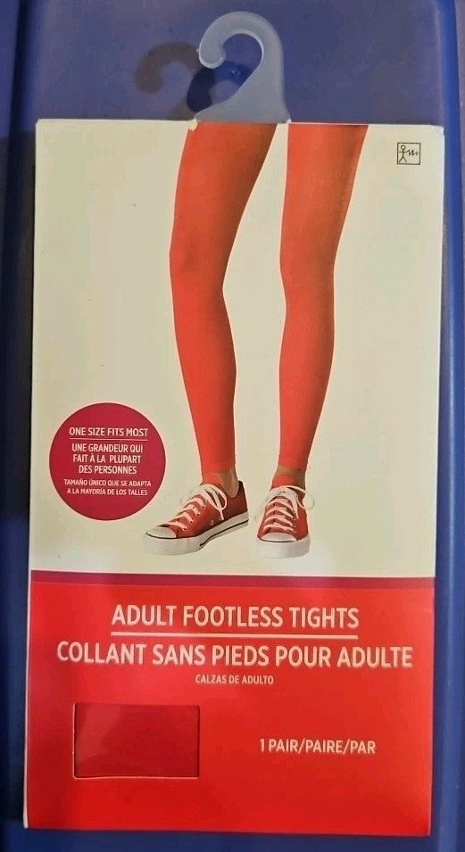 Amscan Footless Tights - Adult, Party Accessory, Red