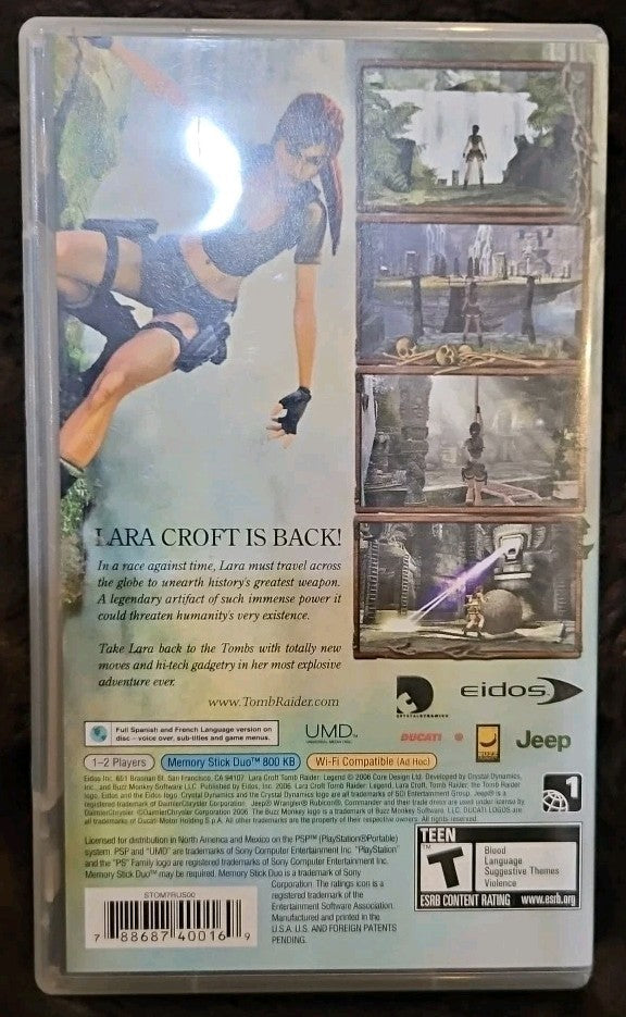 Lara Croft: Tomb Raider - Legend (Sony PSP, 2006) No Game. Box Art. Case. Manual