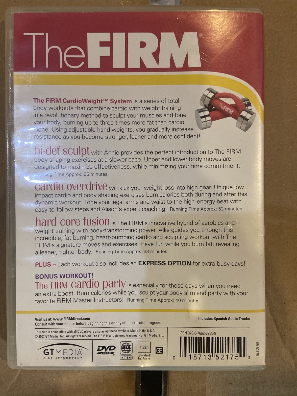 The Firm Cardioweight System (DVD, 4 Disc) 4 Separate Workouts Hard Core Fusion!