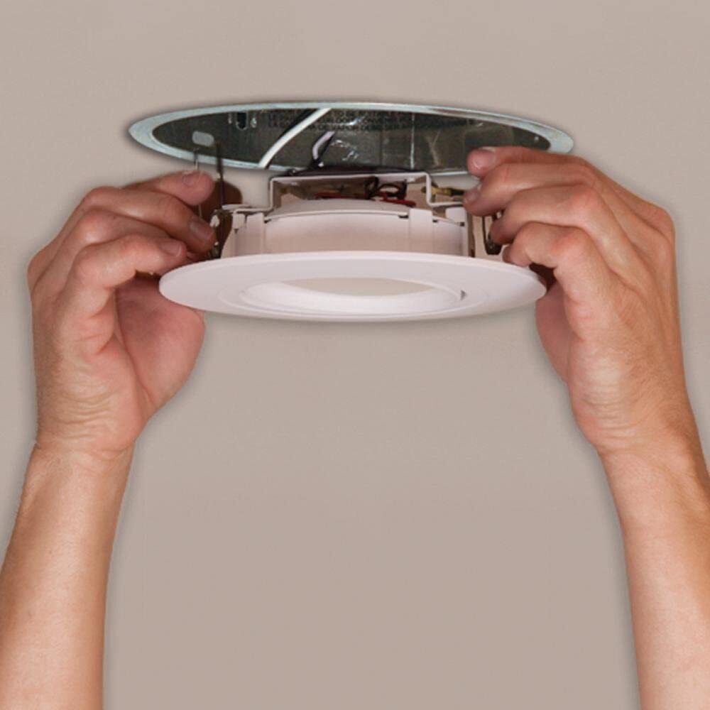 Halo 4 in. White LED Recessed Ceiling Light Retrofit Baffle Trim RL460WH930