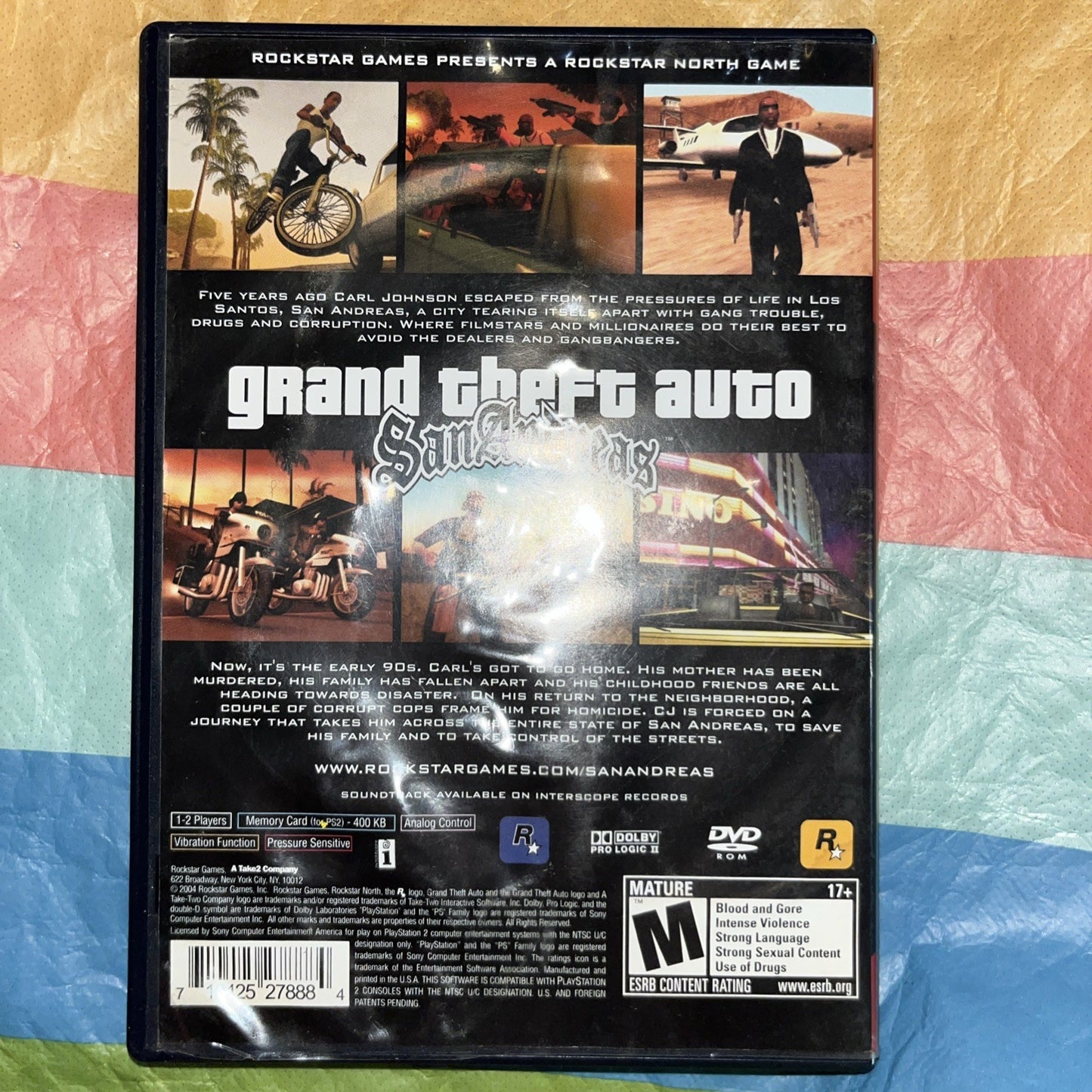 Grand Theft Auto: San Andreas (PS2) Tested. Manual. Original Case.