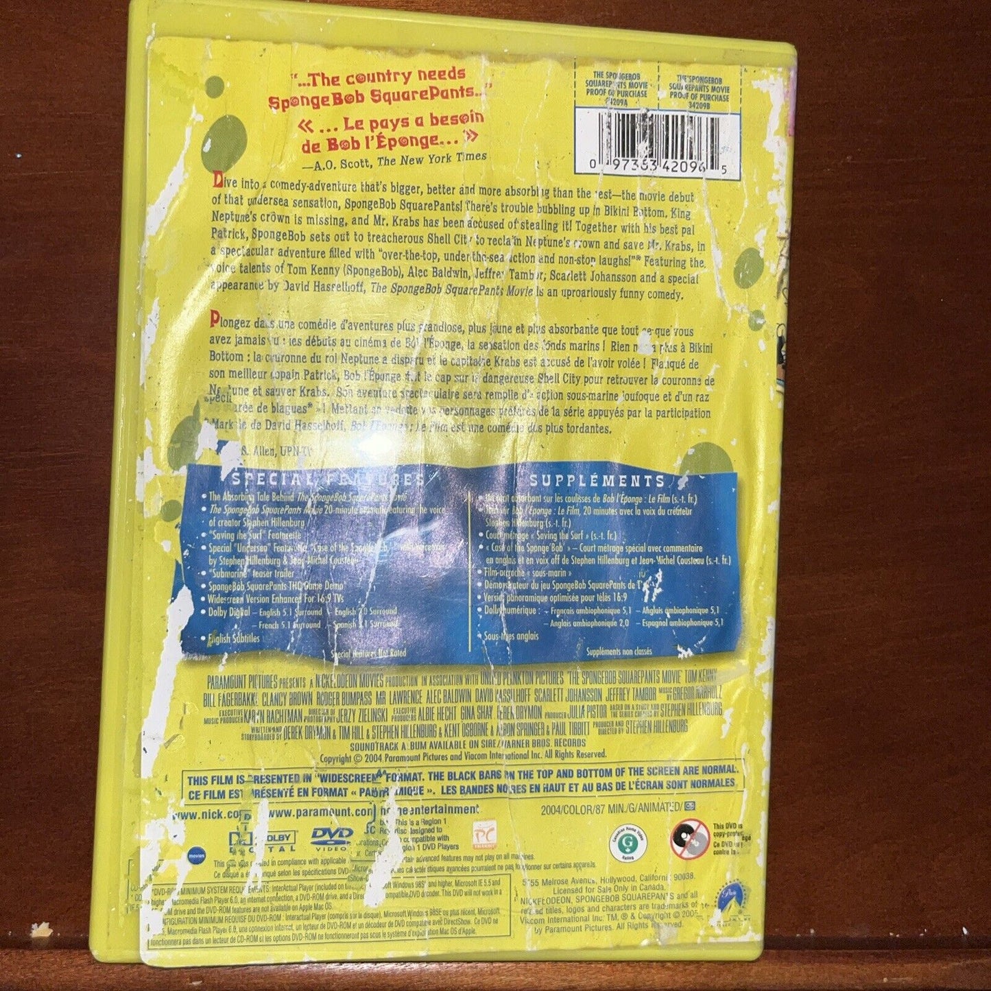 The Spongebob Squarepants Movie (DVD, 2006, Widescreen) Tested
