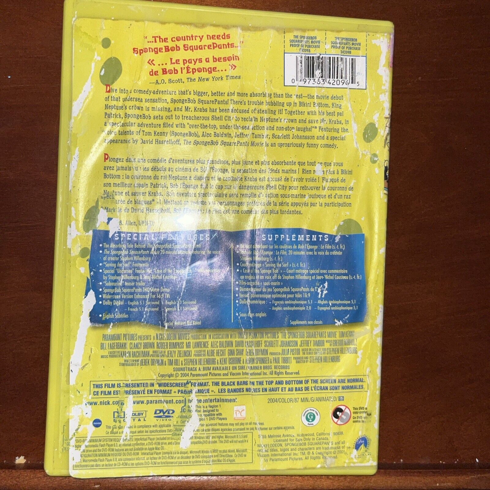 The Spongebob Squarepants Movie (DVD, 2006, Widescreen) Tested