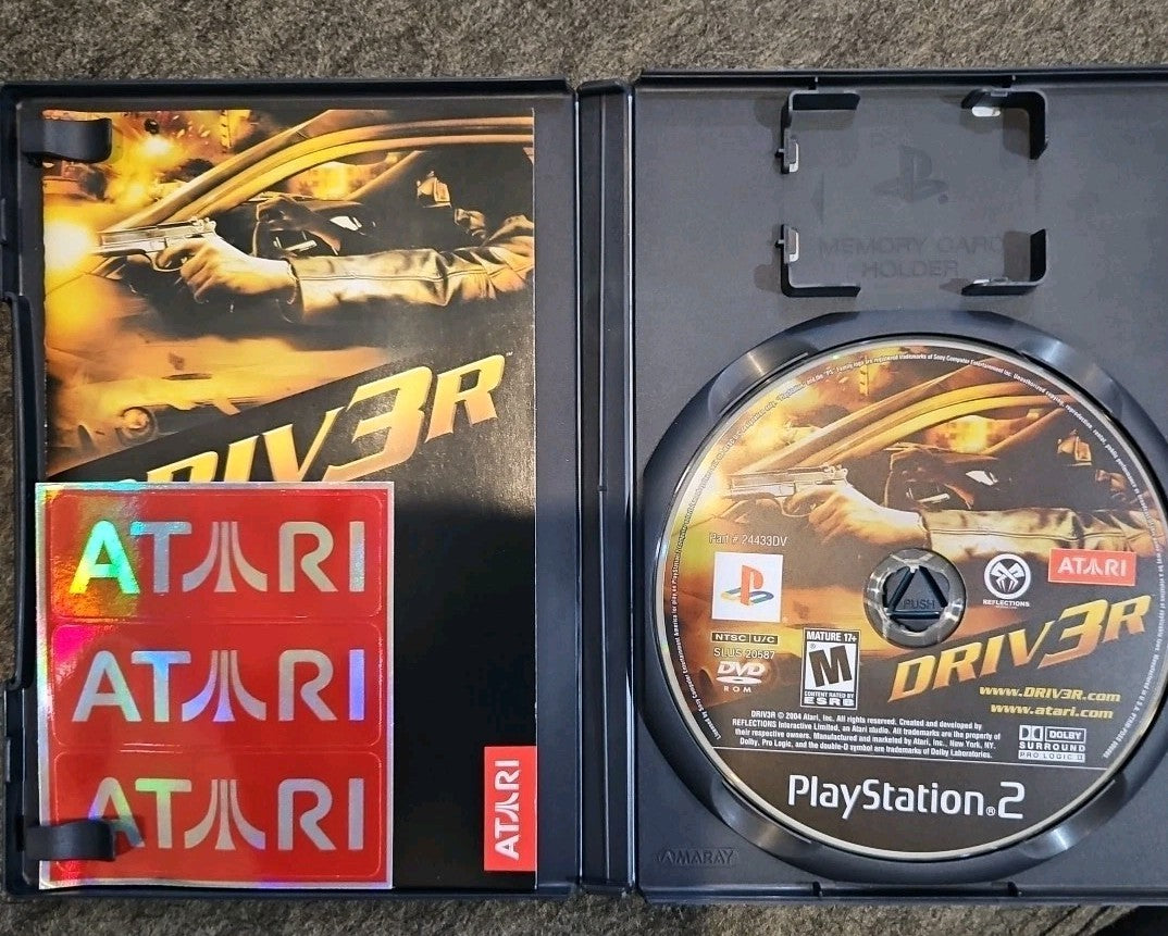 Driv3r (PS2) Mint. CIB Manual + Stckers In Original Case