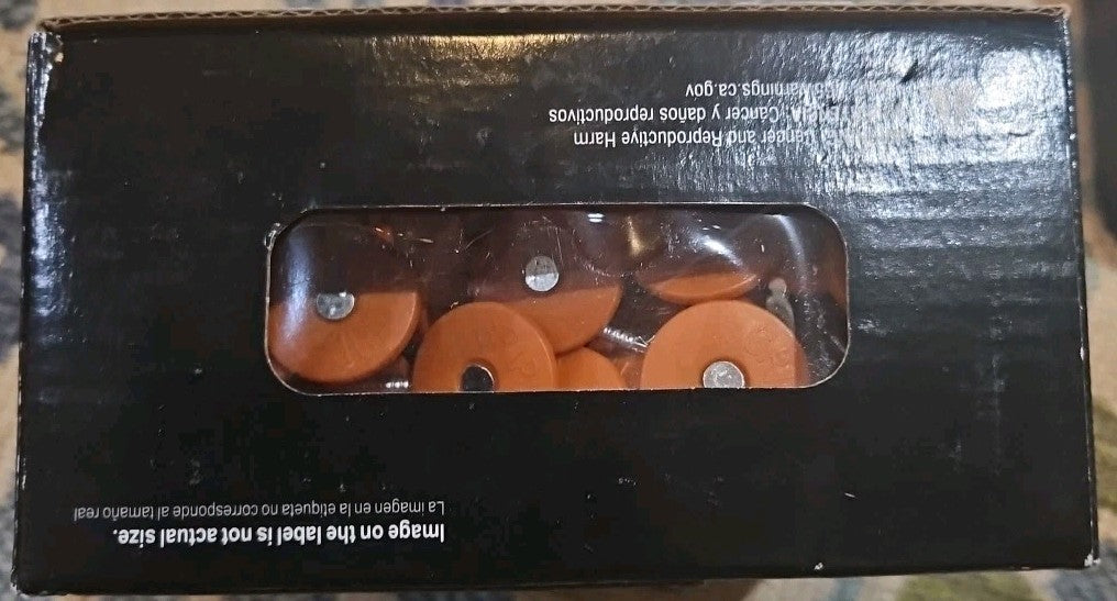 (1 Lb / 207 NAILS) 1-1/2" Plastic Round Cap Electro Galvanized Ring Shank Nail