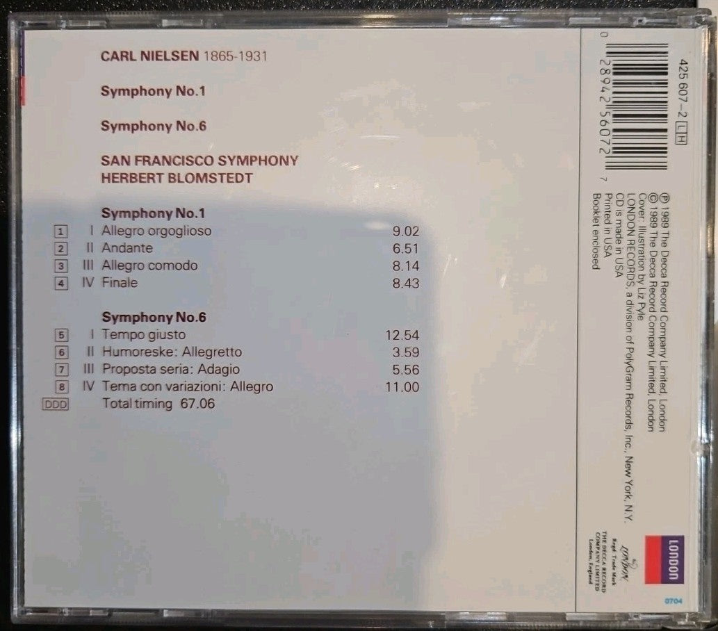 Nielsen: Symphonies Nos. 1 & 6 by Herbert Blomstedt / San Francisco Symphony CD
