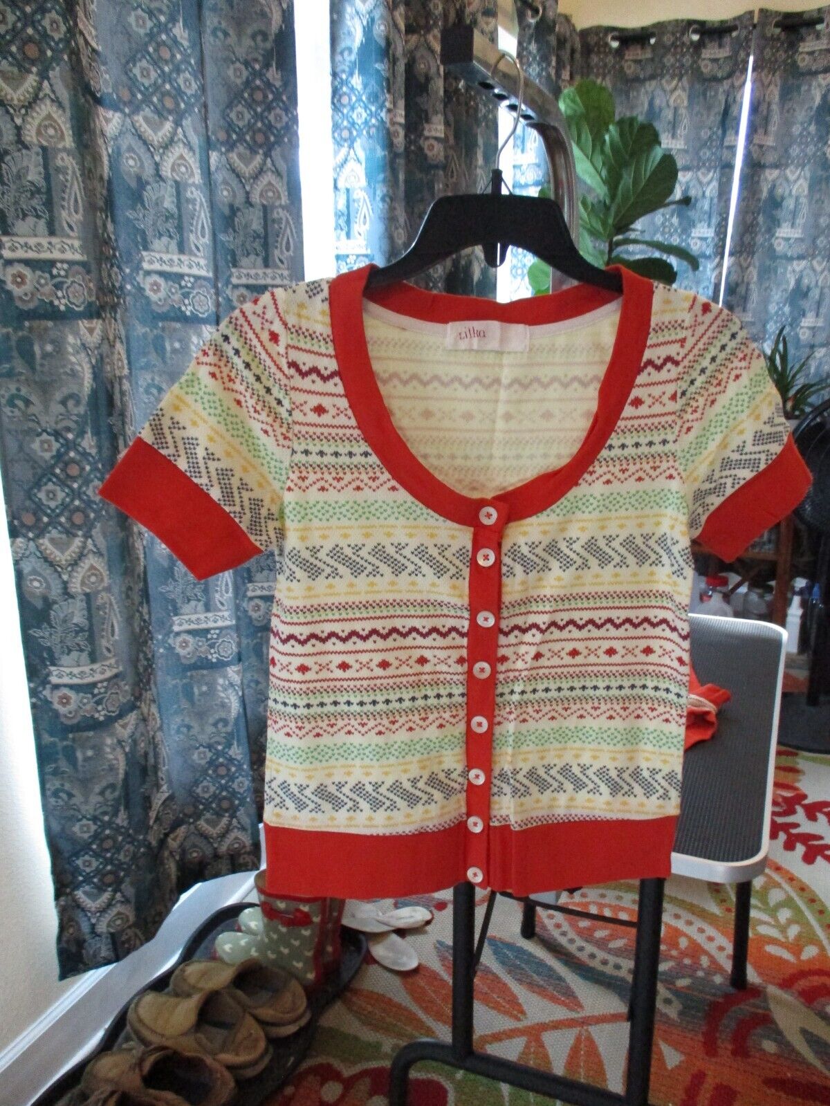 Lilka Anthropologie Fair Isle Pajama PJs Set MEDIUM Excellent condition
