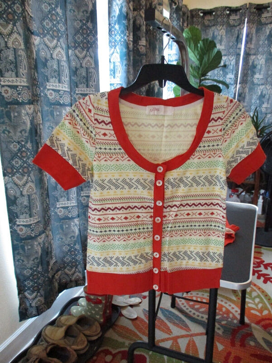 Lilka Anthropologie Fair Isle Pajama PJs Set MEDIUM Excellent condition