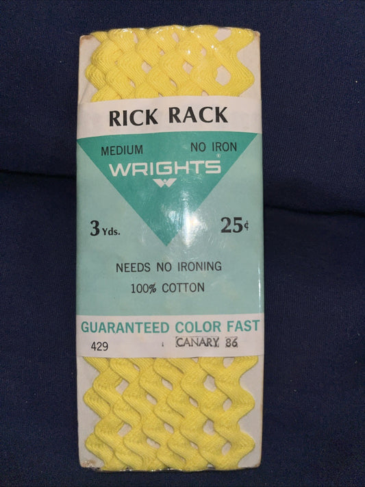 Wright's No Iron Medium Rick Rack 2.5 Yards 100% Polyester Scarlet Red NIP