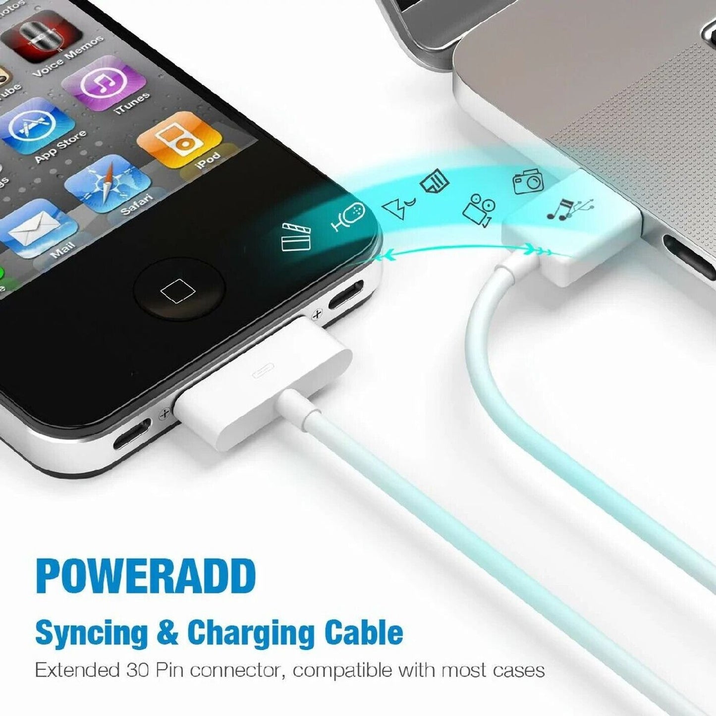 Power Add USB Sync Charge Cable for iPhone / iPad / iPod PO412W