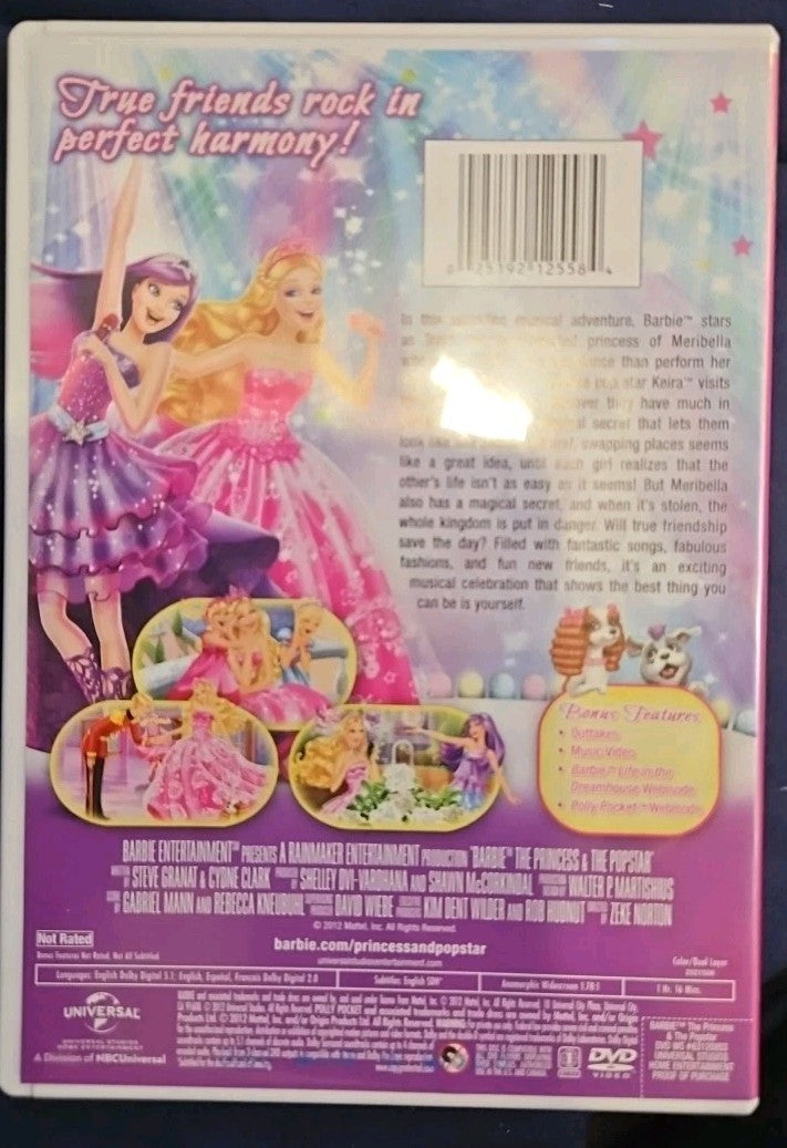 Barbie: the Princess & the Popstar (DVD, 2012)