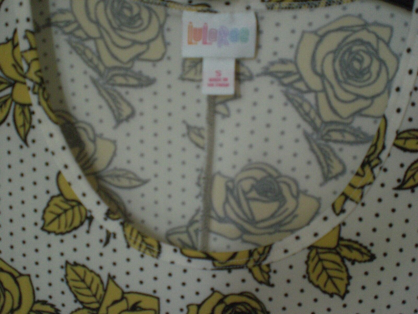 NWT LuLaRoe Dani Maxi Dress White with Black Dots Yellow Floral SMALL