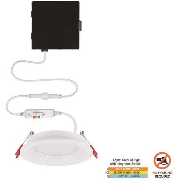 Commercial Electric 4" Slim LED Color Changing Glare Control Recessed Kit